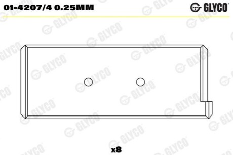 Підшипник ковзання Glyco 01-4207/4 0.25MM