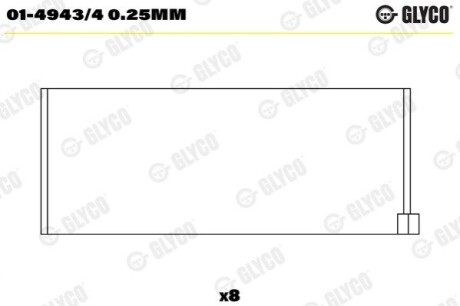 Вкладыши Glyco 01-4943/4 0.25MM