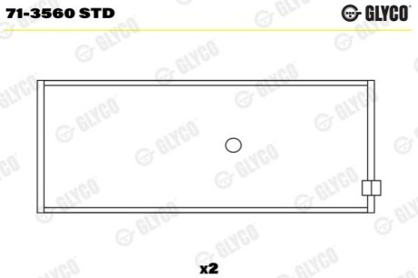 Вкладыши шатунные на 1 шатун Glyco 71-3560 STD (фото 1)