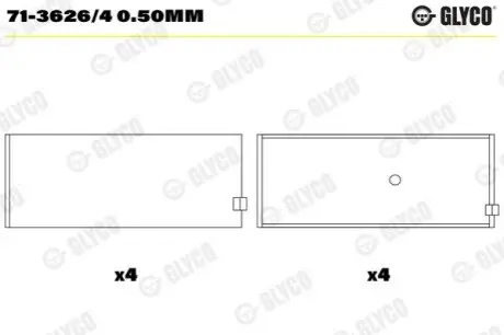 Вкладыши Glyco 71-3626/4 0.50MM Купить в Украине