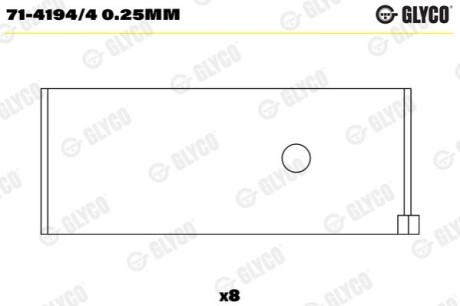 Подшипник скольжения Glyco 71-4194/4 0.25MM (фото 1)