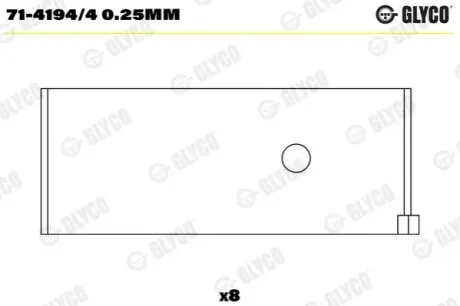 Подшипник скольжения Glyco 71-4194/4 0.25MM Купить в Украине