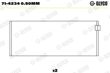 Подшипник скольжения Glyco 71-4234 0.50MM (фото 1)