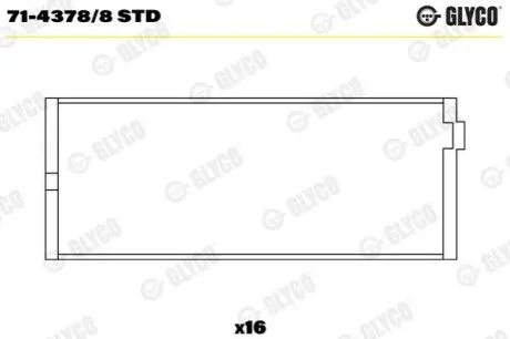 Вкладиші шатунні, комплект (STD) LAND ROVER DEFENDER, DISCOVERY I, DISCOVERY II, RANGE ROVER II 3.9/4.0/4.6 01.93-02.16 Glyco 71-4378/8 STD