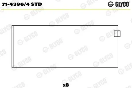 Вкладиші шатунні, комплект (STD) LAND ROVER 110/127, 90 I, DEFENDER, DISCOVERY I 2.5/2.5D 06.84-12.05 Glyco 7143964STD Купити в Україні