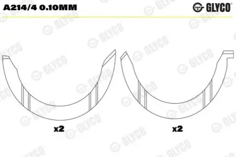 Подшипник скольжения Glyco A214/4 0.10MM Купить в Украине