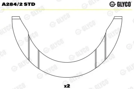 Фото Напівкільце колінвалу Glyco (A284/2 STD) зображення 1