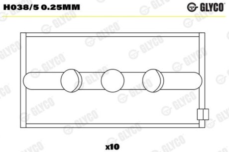 Подшипник скольжения Glyco H038/5 0.25MM