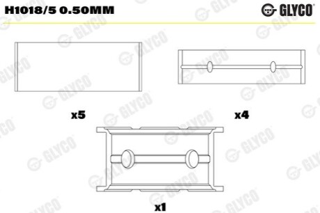 Підшипник ковзання Glyco H1018/5 0.50MM