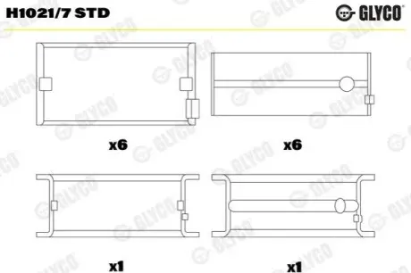 Вкладиш колінвалу Glyco H10217STD