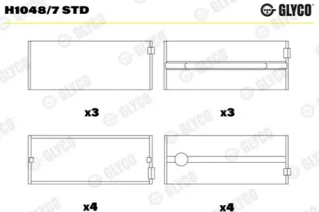 Вкладиш колінвалу Glyco H10487STD