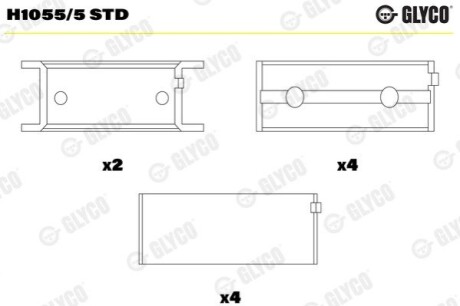 Автозапчасть Glyco H10555STD