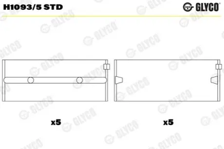 Вкладиші колінчастого валу (STD) FORD MAVERICK NISSAN CABSTAR, CABSTAR E, NAVARA, PATHFINDER II, PICK UP, TERRANO I, TERRANO II, TRADE, URVAN, ATLEON, ECO-T, L, D01 BMC LEVEND, LEVEND II 2.3D-D Glyco H10935STD