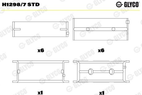 Подшипник коленвала Glyco H12987STD