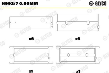 Підшипник ковзання Glyco H992/7 0.50MM