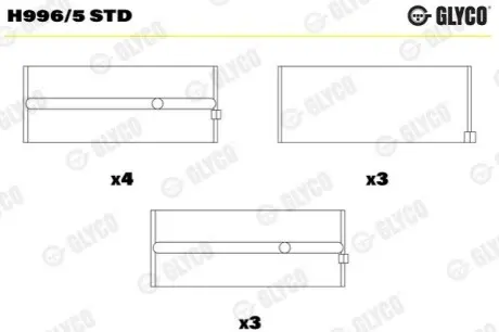 Вкладиш колінвалу Glyco H9965STD Купити в Україні