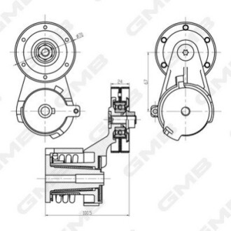 VW Натяжитель ремня Golf,Skoda Octavia 1.4/1.6 96- GMB GAT20650