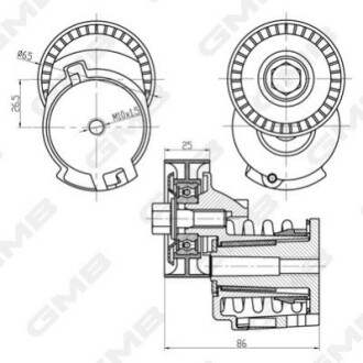 VW натяжний механізм Golf,Polo,Touran,Passat GMB GAT20970