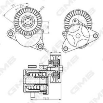 OPEL Ролик натяжной Insignia 09- GMB GAT31480