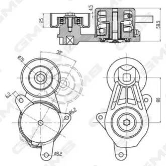 MAZDA Ролик с натяж. 6 03 GMB GAT31680 Купити в Україні