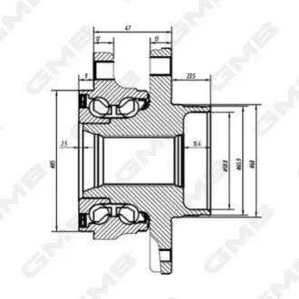 NISSAN Маточина колеса QASHQAI 1.2-2.0 13 GMB GH34890M