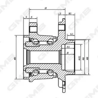 NISSAN Ступица задн. Qashqai 4Х4 1,6dCi 13-, RENAULT Kadjar 4Х4 1,6dCi 15 GMB GH34930 Купити в Україні