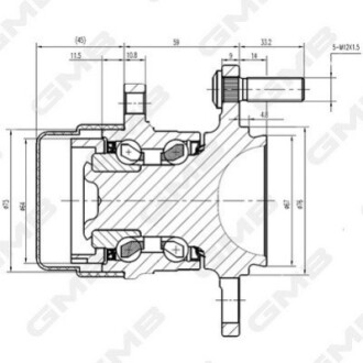 HYUNDAI Маточина колеса зад. VELOSTER 1.6 11-17, ELANTRA 1.6/1.8 05- GMB GH34980T (фото 1)