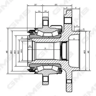 DB Подшипник задн.ступицы с ABS Sprinter 06 GMB GH35000M