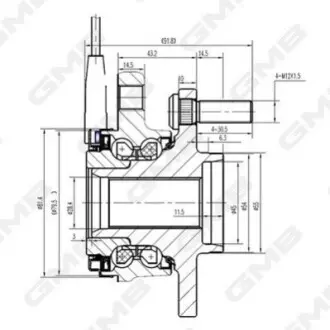 TOYOTA Подшипник ступицы перед. YARIS 1.2/1.5 13 GMB GH35070A