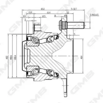HONDA Ступица задн. CR-V 1.6/2.0 12-16 GMB GH35120M Купити в Україні