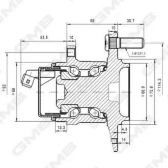 HYUNDAI Подшипник задн.ступицы с ABS ix20,Kia Soul,Venga 09 GMB GH35210A