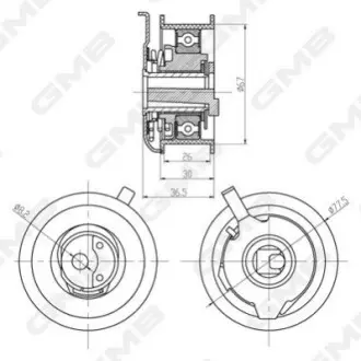 Ролик ГРМ VW T4 1.9D (натяжний) (66.6х30) GMB GTB0270 Купити в Україні