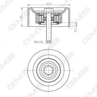 OPEL Ролик натяжной INSIGNIA A 2.0 GMB GTC0890 (фото 1)