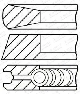 Поршневі кільця (106,5 STD 3,15-8-231) JOHN DEERE 540G III, 548G III, 5083E, 5085M, 5093E, 5095M 4WD, 5101E, 5105M, 5410, 5500, 5510, 5603, 5620, 5625, 624H LL, 653E, 7405, 7410, 7610 GOETZE 0818110000