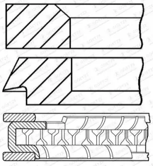 77 (STD) 1,2-1,2-2 Комплект поршньових кілець HYUNDAI ACCENT IV, CRETA, ELANTRA IV, ELANTRA V, ELANTRA VI, I20 I, I30, IX20, SOLARIS, VELOSTER INFINITI EX, FX, G, M, M37, Q60, Q70 1.4-3.7 01.06 GOETZE 0842480010