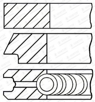Кольца поршневые GOETZE 08-436506-00