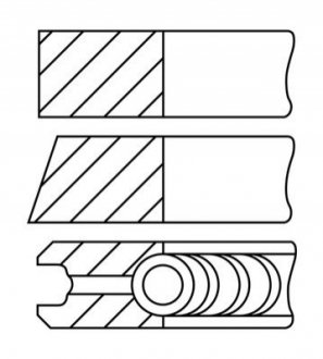 Кольца поршневые Fiat Punto/Fiorino 1.3D 07- (69.60mm/STD) (1.5-1.5-2) GOETZE 0845050000 (фото 1)