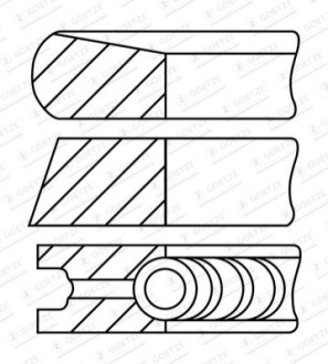 Комплект колец на поршень GOETZE 08-452000-00