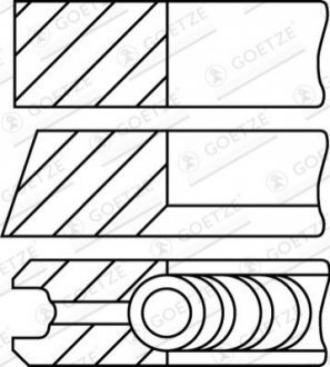 Кольца поршневые VW LT/T4 2.5TDI (81.01mm/STD) (2.5-2-3) GOETZE 0850150010