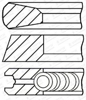 Кольца поршневые.) GOETZE 0874180000