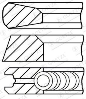 Кільця поршневі GOETZE 08-784800-00 (фото 1)