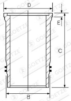 Гільза циліндра двигуна GOETZE 15-451740-00