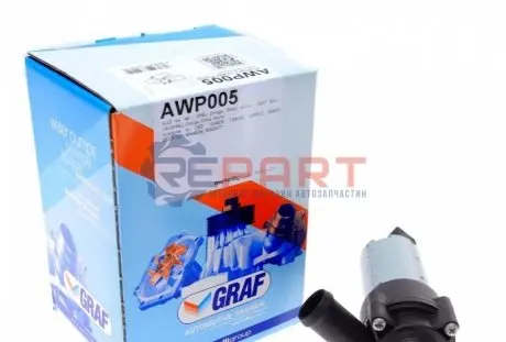 Фото Насос системи охолодження (додатковий) Audi A4 00-09/Opel Omega B 94-03/Vectra B 95-98/Seat Exeo GRAF (AWP005) зображення 1