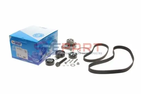 Фото Комплект ГРМ + ПНВТ + помпа VW LT 2.5SDI/VW T4/Volvo S70/S80/V70 2.5TDI 96-06 (122x26.5 / 81x21) (PA758) GRAF (KP7583) зображення 1