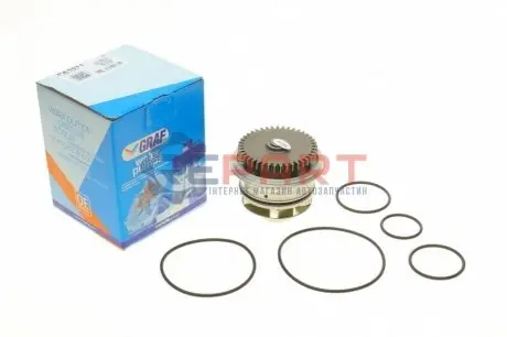 Фото Помпа води VW LT 28-35/28-46 2.8TDI 116kw 01-06 (B/B) (5 лоп) (прямий зуб) GRAF (PA1011) зображення 1