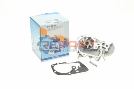 Помпа води Renault Kangoo/Megane/Logan/Scenic/Dacia Sandero 1.4/1.6 97- (20z)(B/B)(8лоп) GRAF PA1035 Купити в Україні