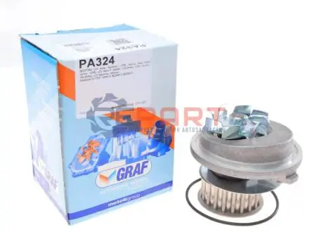 Помпа води Opel Astra F/Vectra A 1.7D/TD 88-00/Kadett E/Ascona C 1.6D/1.7D 86-91 (21z) (B/B) (8 лоп) GRAF PA324 Купити в Україні