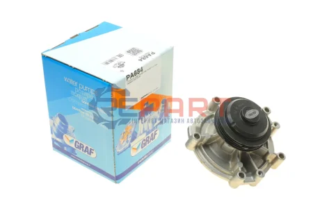 Помпа води Citroen Jumper/Peugeot Boxer 2.5D/TD/TDI/4x4 96-02 (B/B) (8 лоп) (3 канавки) GRAF PA684 Купити в Україні