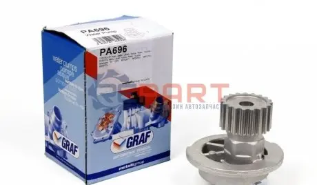 Помпа води Chevrolet Aveo/Lacetti 1.4/1.6 03-/Daewoo Nubira 1.6 16V 97- (19z) (R/B) (7 лоп.) GRAF PA696 Купити в Україні