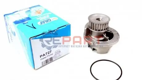 Помпа води Opel Astra G/H/Vectra B/C/Zafira A/Corsa C/Meriva A 1.8/1.8 16V 98-10 (23z) (B/B) (8 лоп) GRAF PA727 Купити в Україні